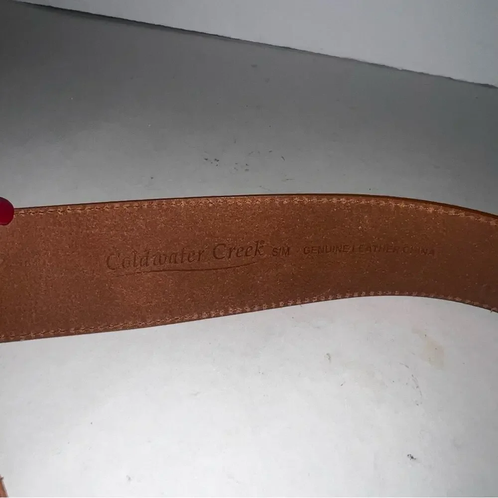 COLDWATER CREWK leather and brass detailed belt M